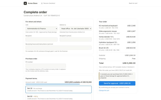 E-commerce B2B · B2B - B2B Checkout and Payments · Purchase Order (PO Number) Entry