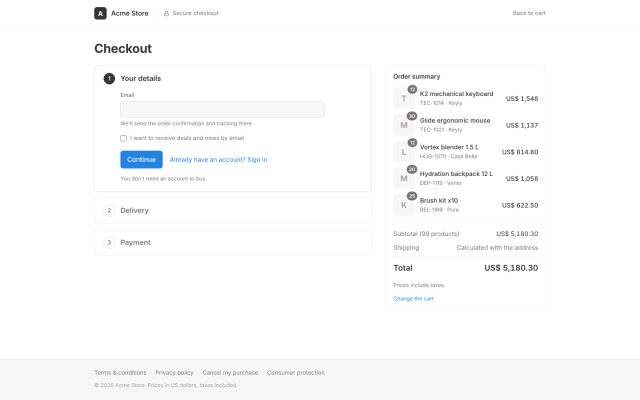 E-commerce (B2C) · Checkout (Gateway) · Billing