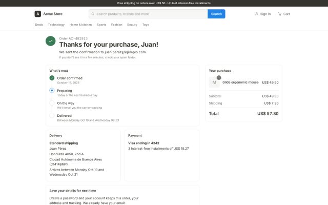 E-commerce (B2C) · Checkout (Gateway) · Confirmation