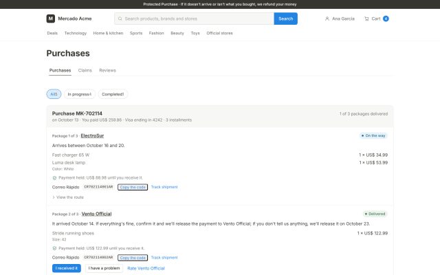 Marketplace · Customer Portal (Buyer) · Split Order Tracking