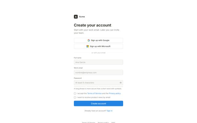 SaaS · Authentication (Auth) · Sign-up