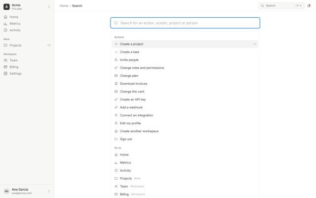 SaaS · Dashboard (Tenant) · Quick Actions
