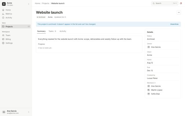SaaS · Product Core · Entity Details