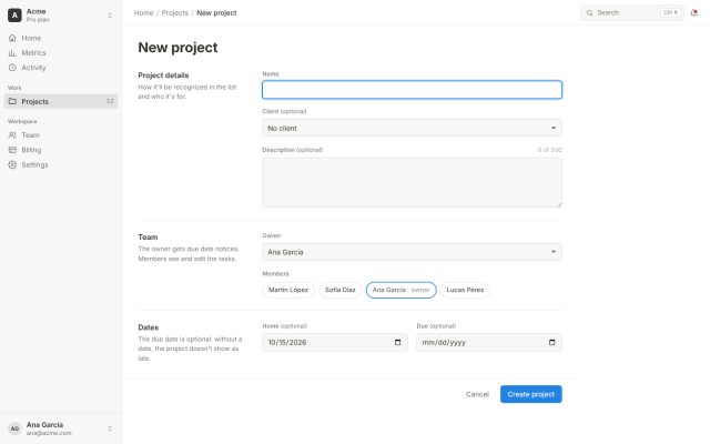 SaaS · Product Core · Create/Edit Forms