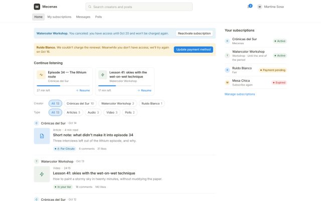 Content subscription · Subscriber Portal (Consumer) · Main Feed/Timeline