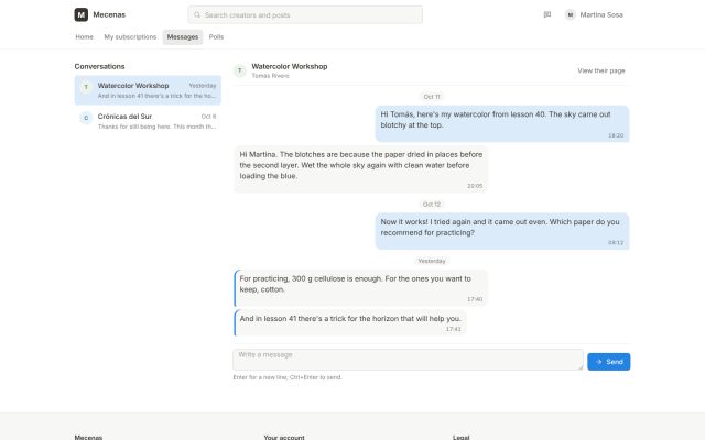 Content subscription · Interaction and Community · Direct Messaging (DM)