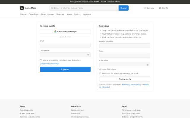 E-commerce (B2C) · Portal del Cliente (B2C) · Auth (Login/Registro)