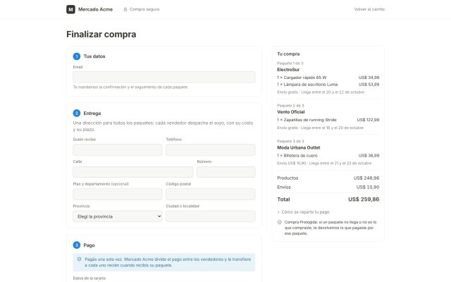 Marketplace · Checkout (Comprador) · Flujo de Pago