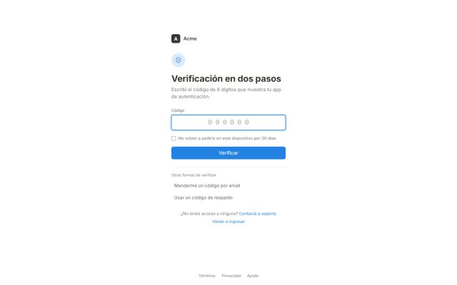 SaaS · Autenticación (Auth) · 2FA