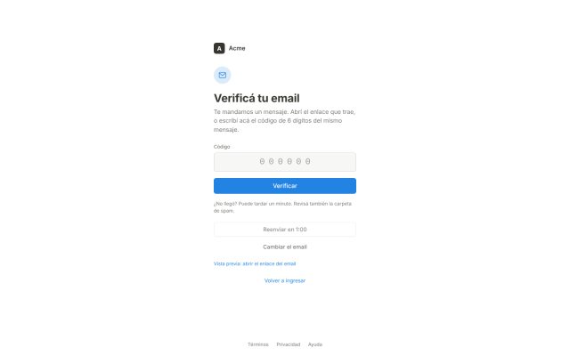 SaaS · Autenticación (Auth) · Verificación de Email