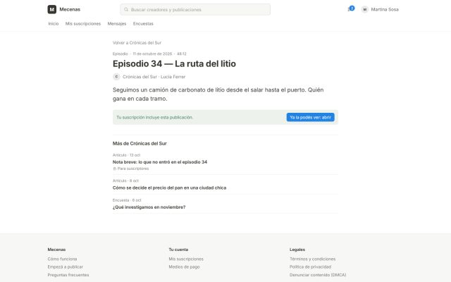 Suscripción de contenido · Descubrimiento y Paywall · Vista Previa (Teaser)