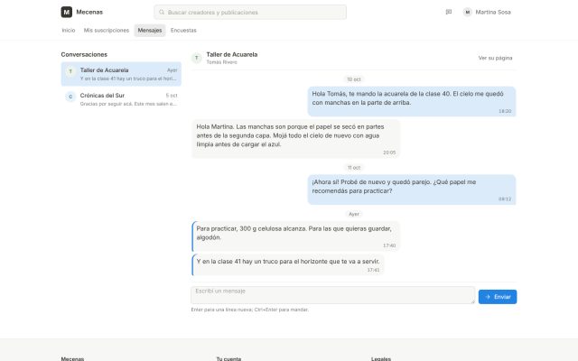Suscripción de contenido · Interacción y Comunidad · Mensajería Directa (DM)